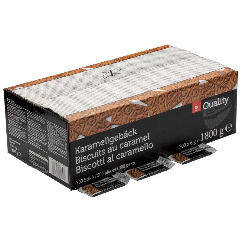 Quality Karamellgebäck 300 Stück knuspriges Kaffeegebäck Großpackung